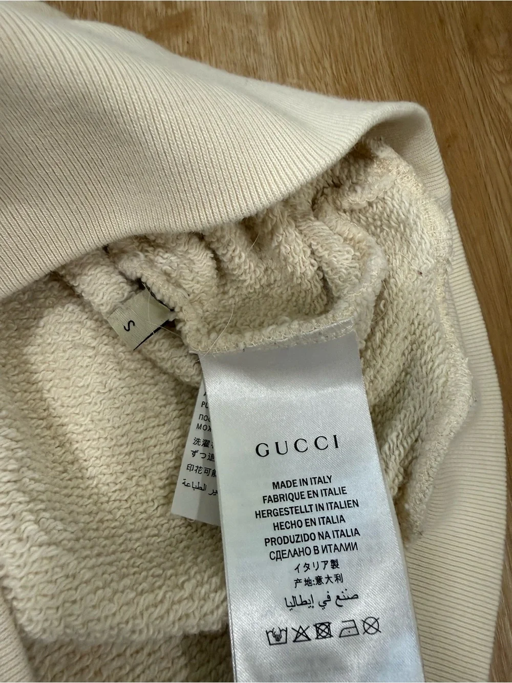 Gucci Cream Hoodie with Mickey Mouse Graphic and Multicolor Logo - Picture 6 of 6